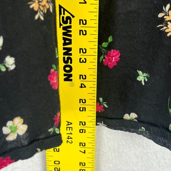Old Navy Blouse Top Women's Size 2X Black Multicolored Floral Boho Oversized - Picture 8 of 9